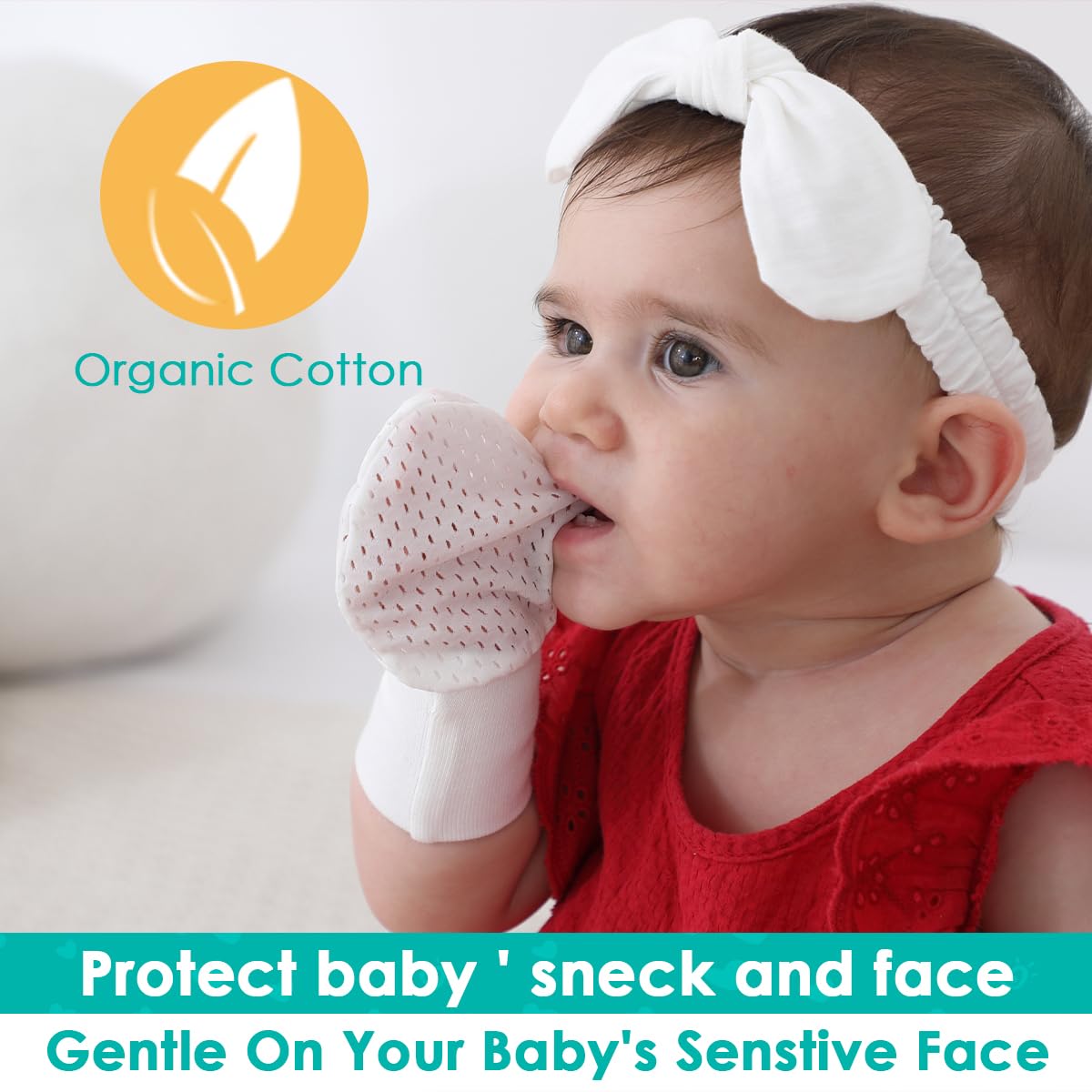 Newborn Baby Girl Mittens Anti Scratch Baby Mittens No Scratch Mittens Baby Gloves for 0-6 Months Baby Girls (6 Pairs) - Image 5